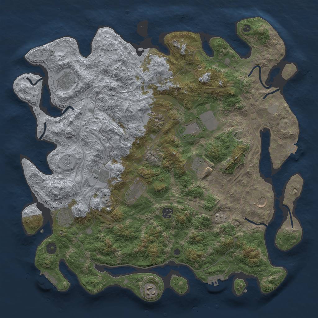 Rust Map: Procedural Map, Size: 4300, Seed: 40150470, 19 Monuments