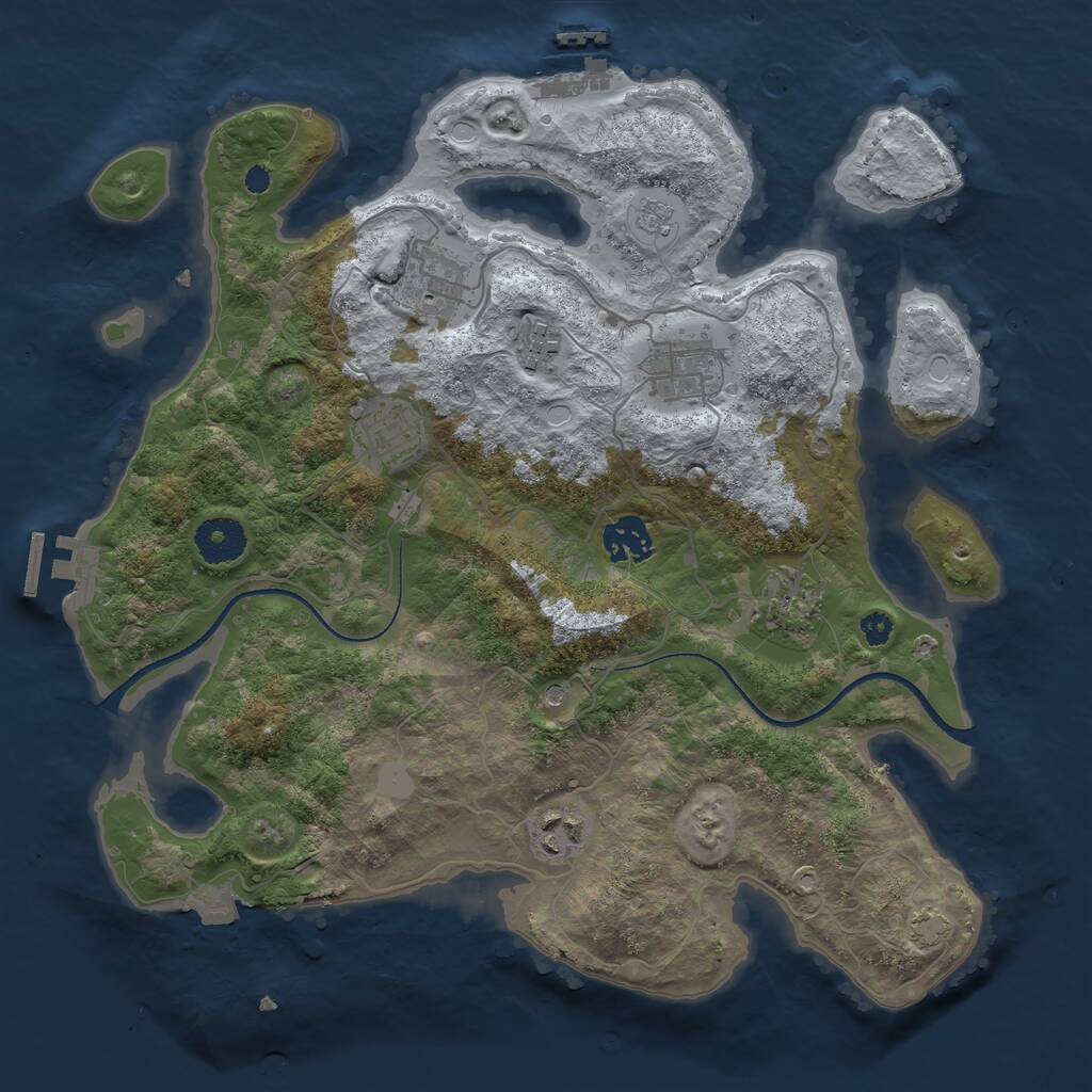 Rust Map: Procedural Map, Size: 3400, Seed: 349831, 13 Monuments