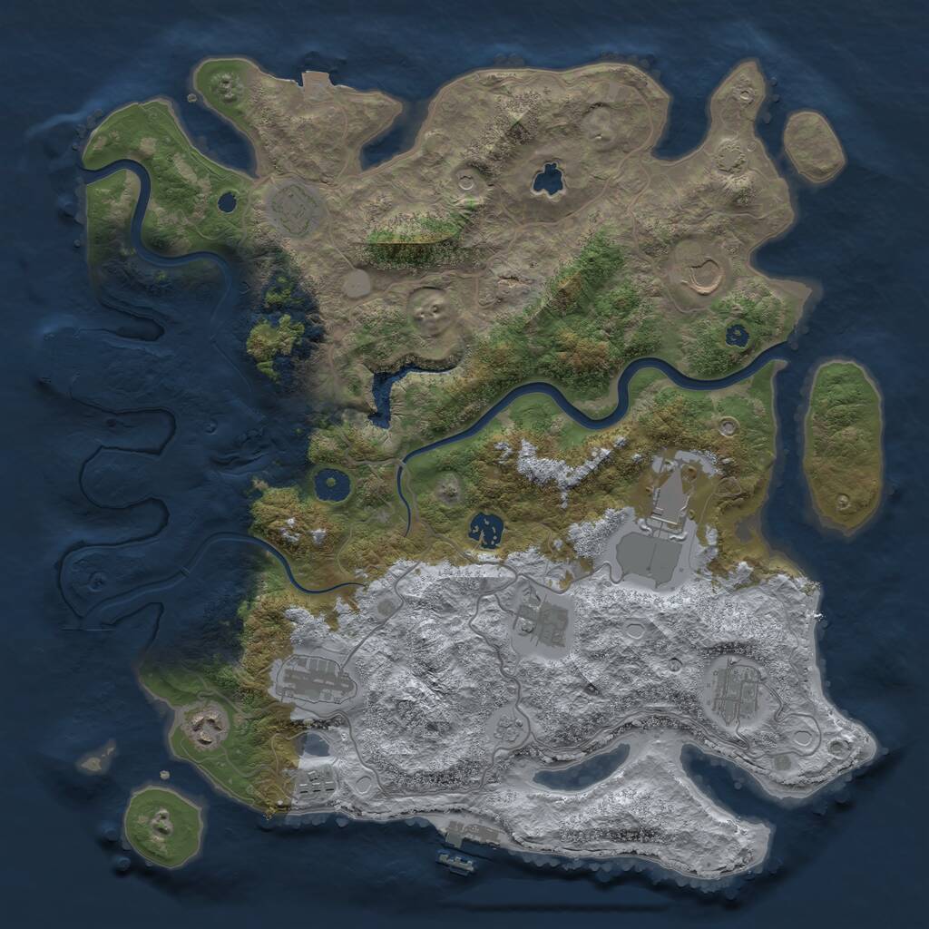 Rust Map: Procedural Map, Size: 4000, Seed: 1983878073, 15 Monuments