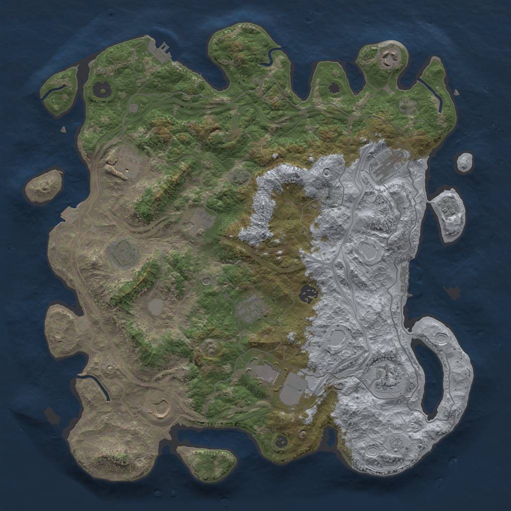 Rust Map: Procedural Map, Size: 4250, Seed: 40221482, 19 Monuments