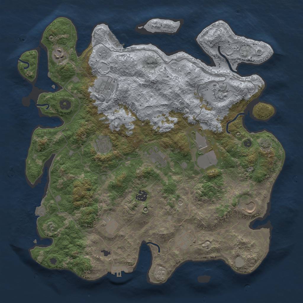 Rust Map: Procedural Map, Size: 4000, Seed: 96382431, 19 Monuments