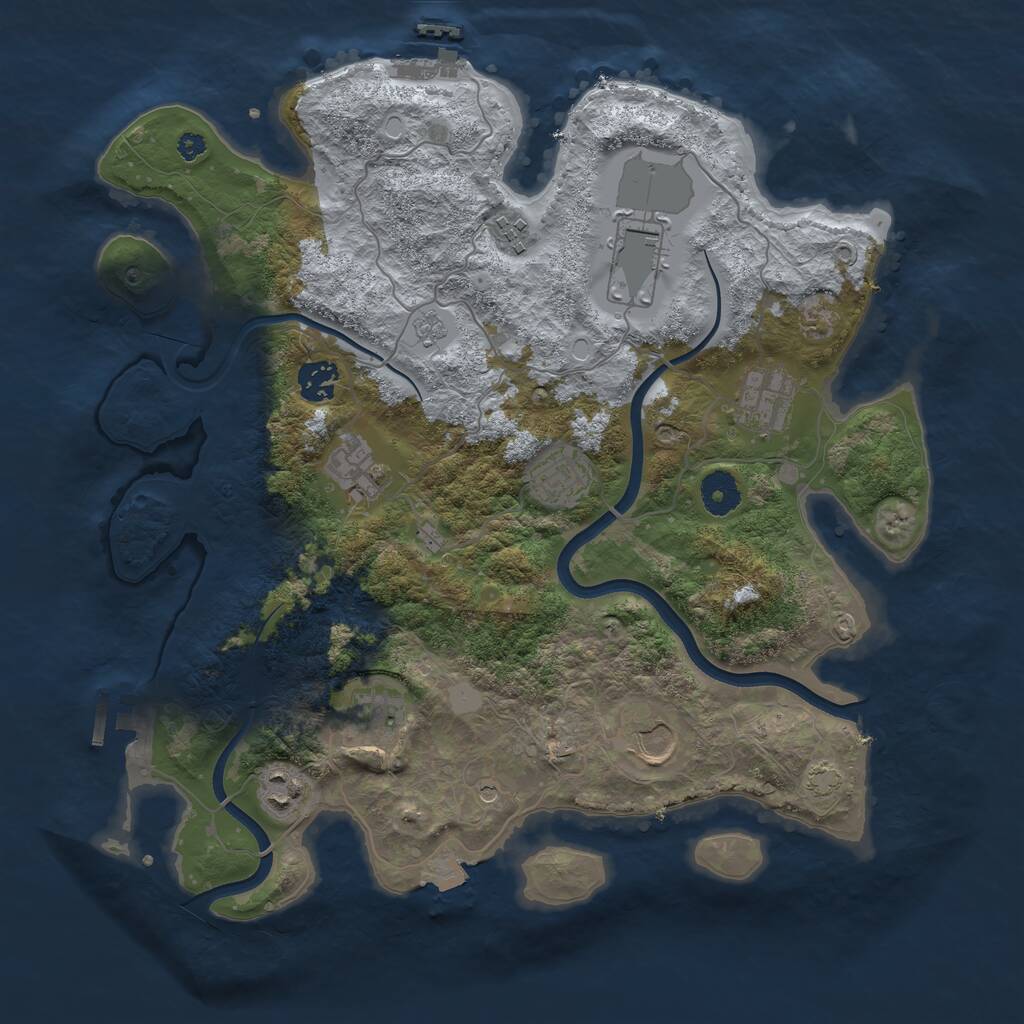 Rust Map: Procedural Map, Size: 3700, Seed: 57696069, 15 Monuments