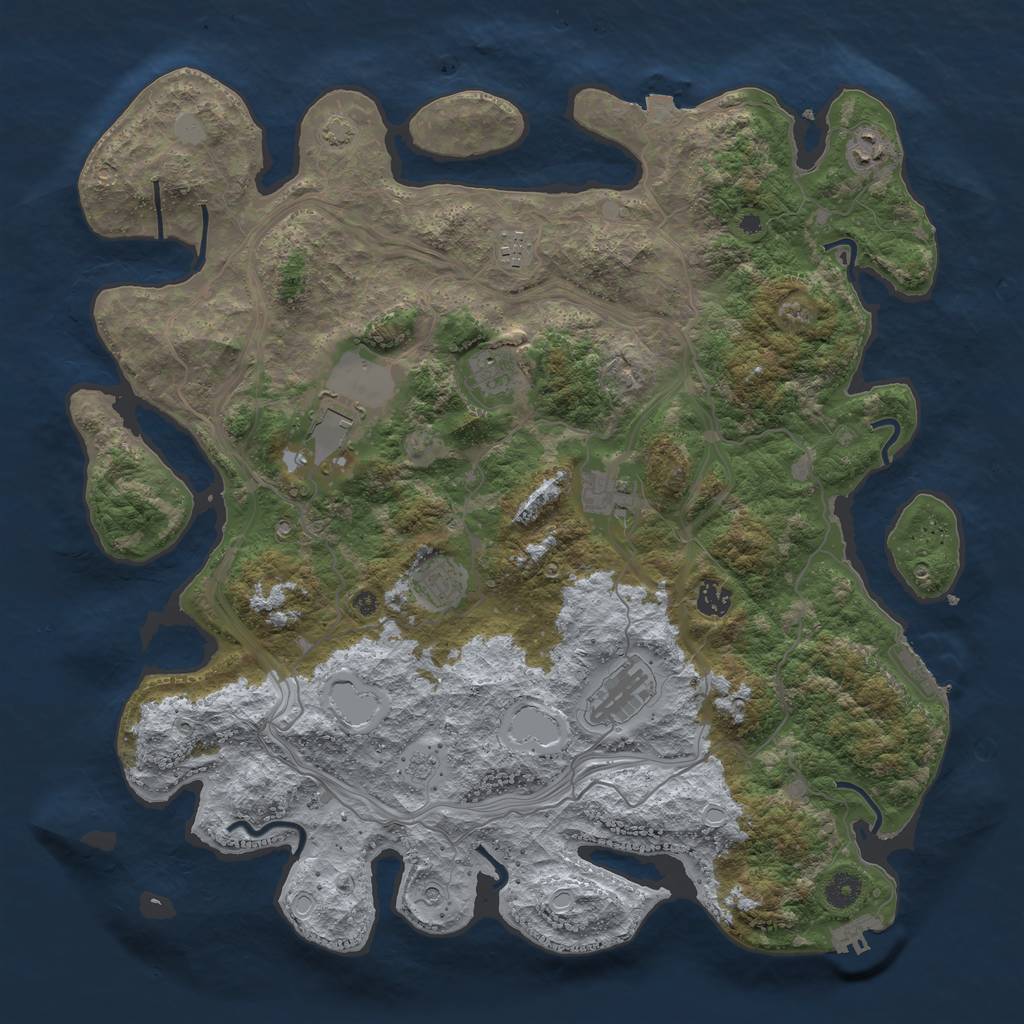 Rust Map: Procedural Map, Size: 4300, Seed: 28004388, 16 Monuments