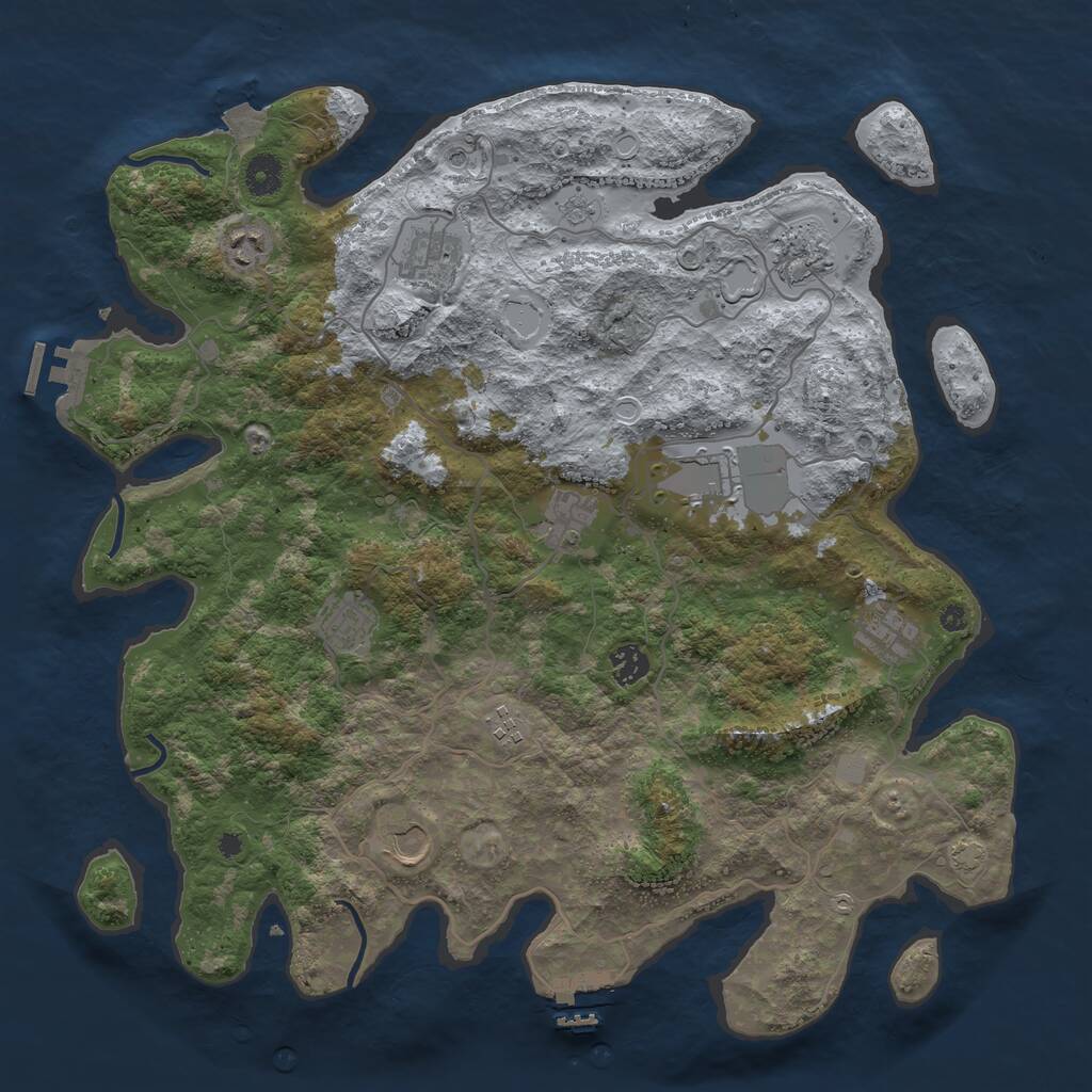 Rust Map: Procedural Map, Size: 4100, Seed: 27776991, 16 Monuments