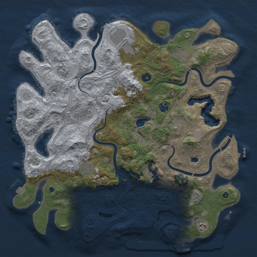 Rust Map: Procedural Map, Size: 4250, Seed: 401196710, 16 Monuments