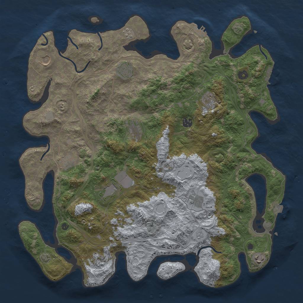 Rust Map: Procedural Map, Size: 4500, Seed: 2012368872, 19 Monuments