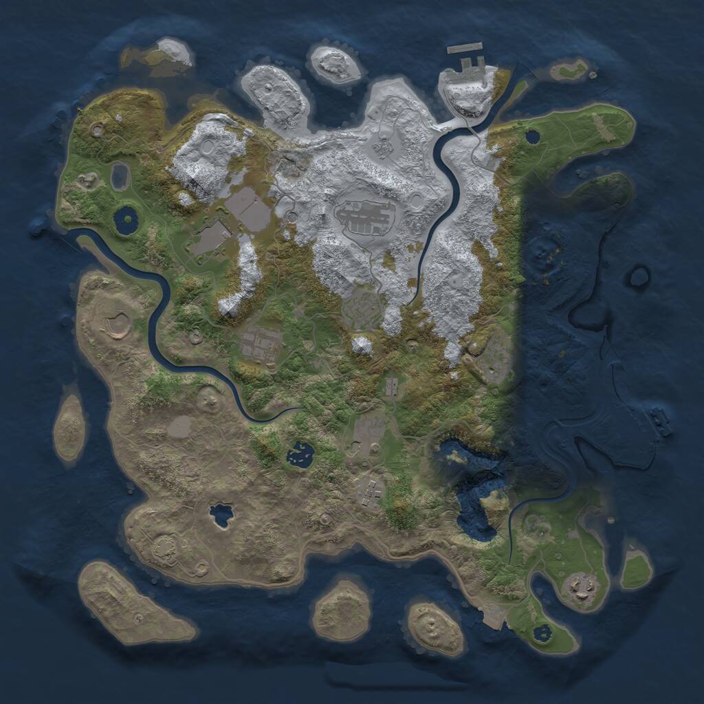Rust Map: Procedural Map, Size: 4000, Seed: 31727632, 16 Monuments