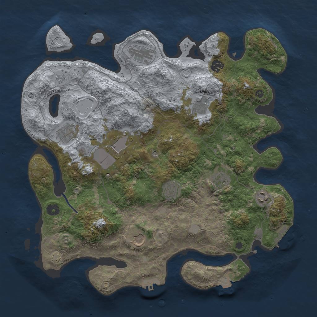 Rust Map: Procedural Map, Size: 3850, Seed: 92515142, 17 Monuments