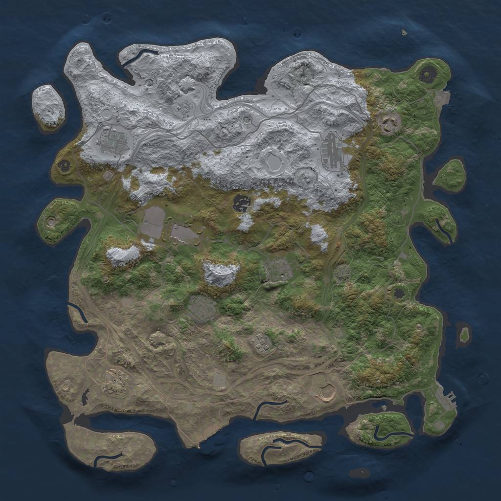 Rust Map: Procedural Map, Size: 4250, Seed: 96870412, 18 Monuments