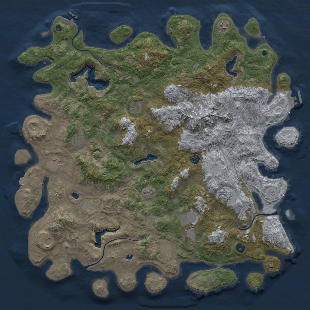 Rust Map: Procedural Map, Size: 5000, Seed: 271397708, 17 Monuments