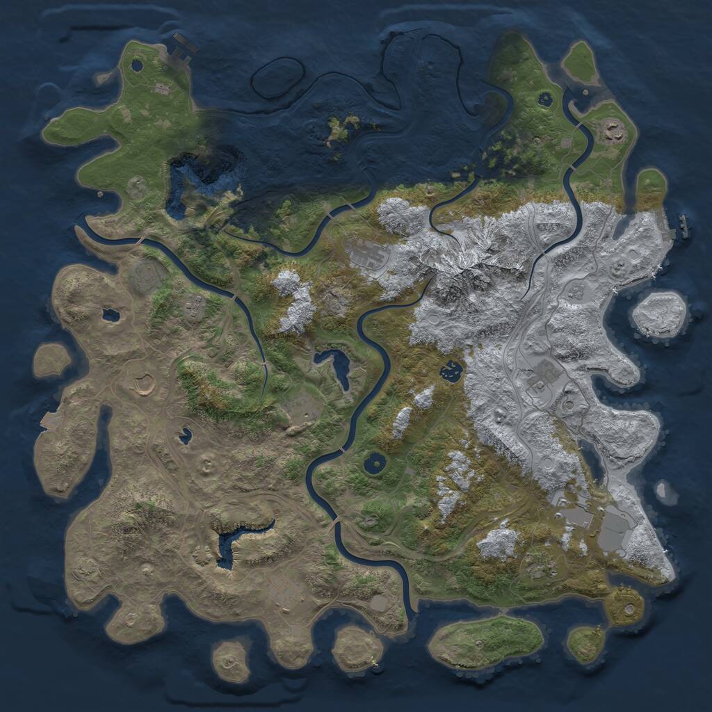 Rust Map: Procedural Map, Size: 5000, Seed: 271397708, 17 Monuments