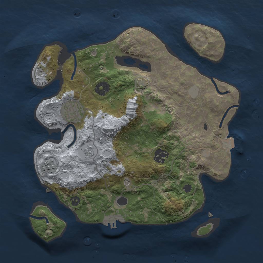 Rust Map: Procedural Map, Size: 2750, Seed: 82363, 10 Monuments