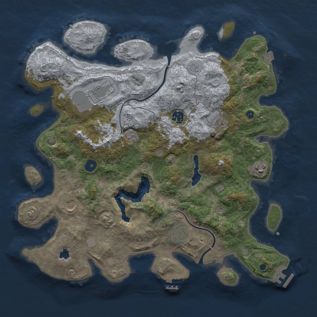 Rust Map: Procedural Map, Size: 4000, Seed: 44015364, 13 Monuments