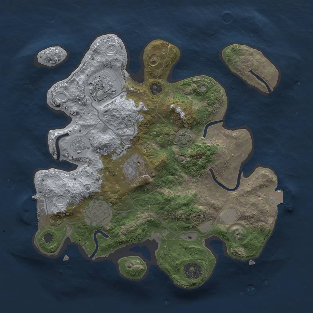Rust Map: Procedural Map, Size: 2700, Seed: 8953395, 9 Monuments