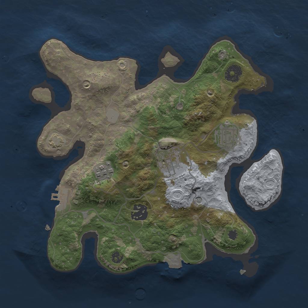 Rust Map: Procedural Map, Size: 2700, Seed: 87415, 10 Monuments