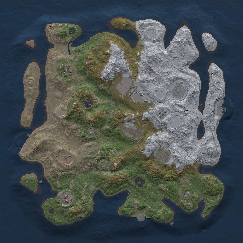 Rust Map: Procedural Map, Size: 3700, Seed: 9110108, 17 Monuments