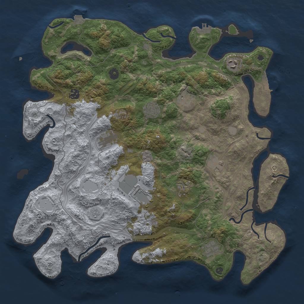 Rust Map: Procedural Map, Size: 4250, Seed: 50959784, 18 Monuments