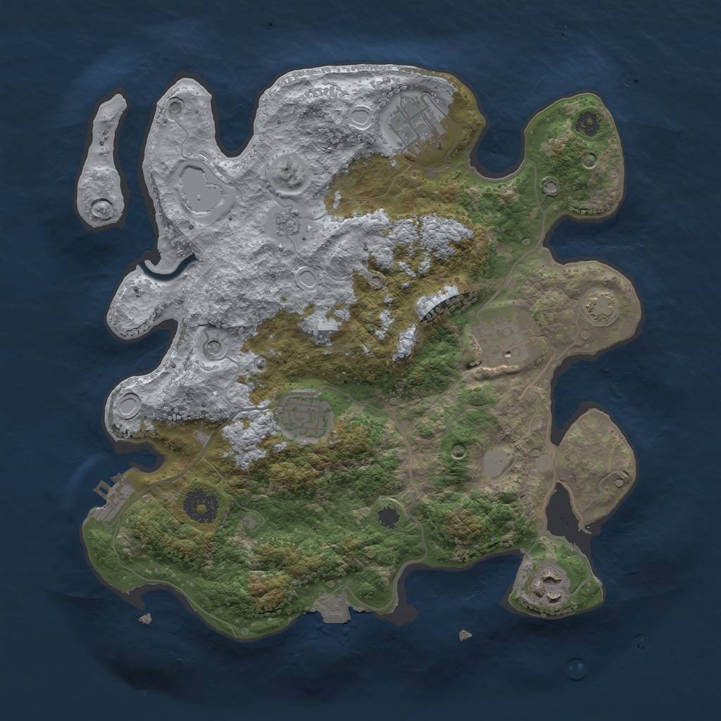 Rust Map: Procedural Map, Size: 3100, Seed: 4786952, 11 Monuments
