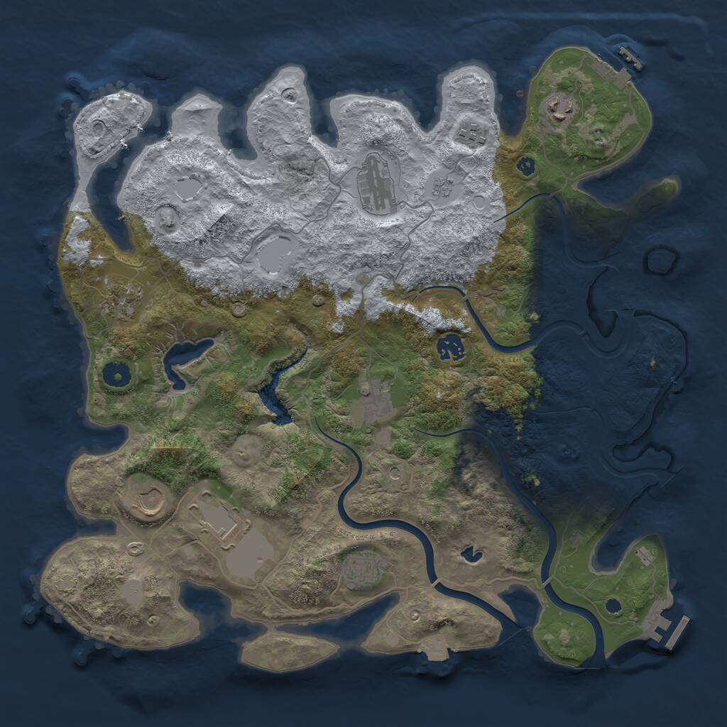 Rust Map: Procedural Map, Size: 4000, Seed: 1940853179, 15 Monuments