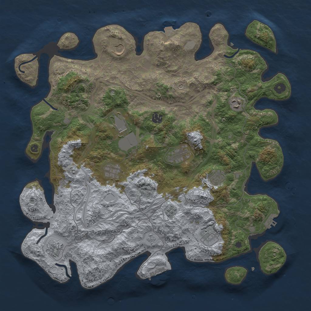 Rust Map: Procedural Map, Size: 4250, Seed: 30221167, 18 Monuments