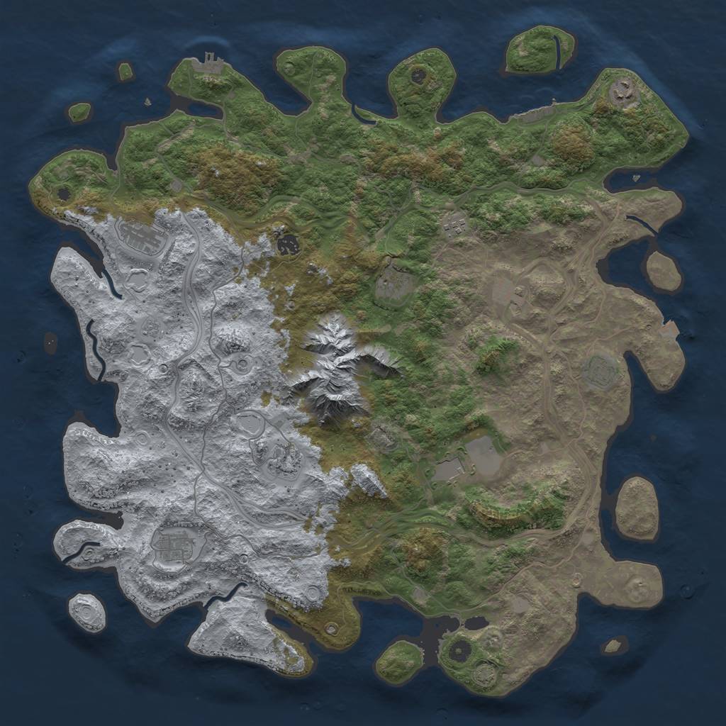 Rust Map: Procedural Map, Size: 5000, Seed: 7312468, 18 Monuments
