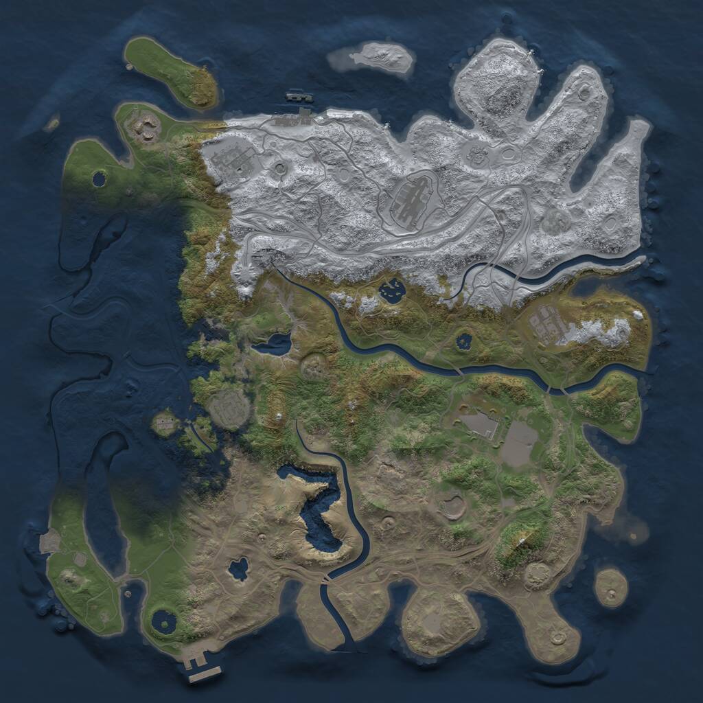 Rust Map: Procedural Map, Size: 4300, Seed: 16923191, 15 Monuments