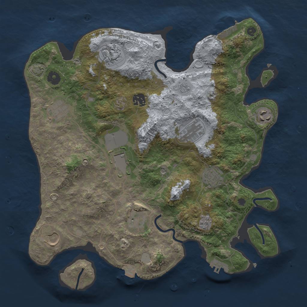 Rust Map: Procedural Map, Size: 3500, Seed: 320642814, 18 Monuments