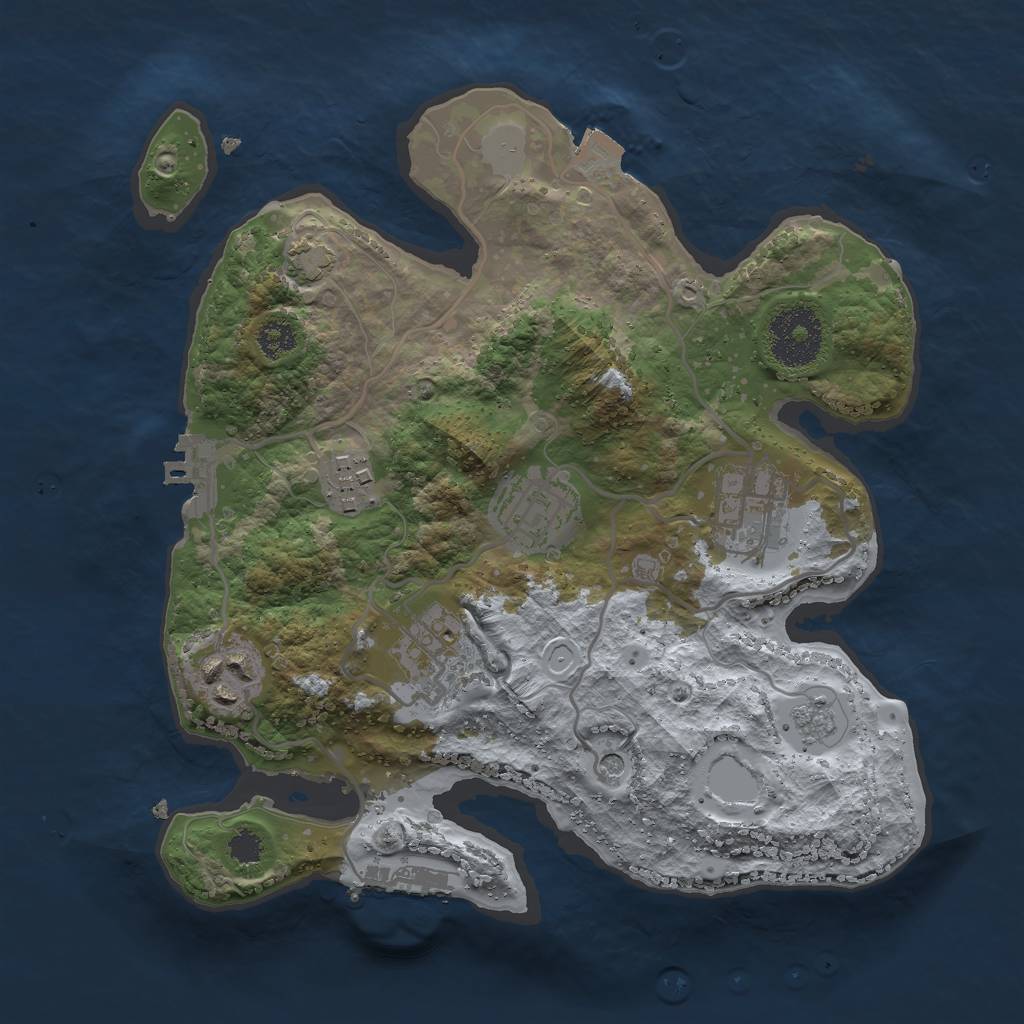 Rust Map: Procedural Map, Size: 2700, Seed: 158165, 13 Monuments