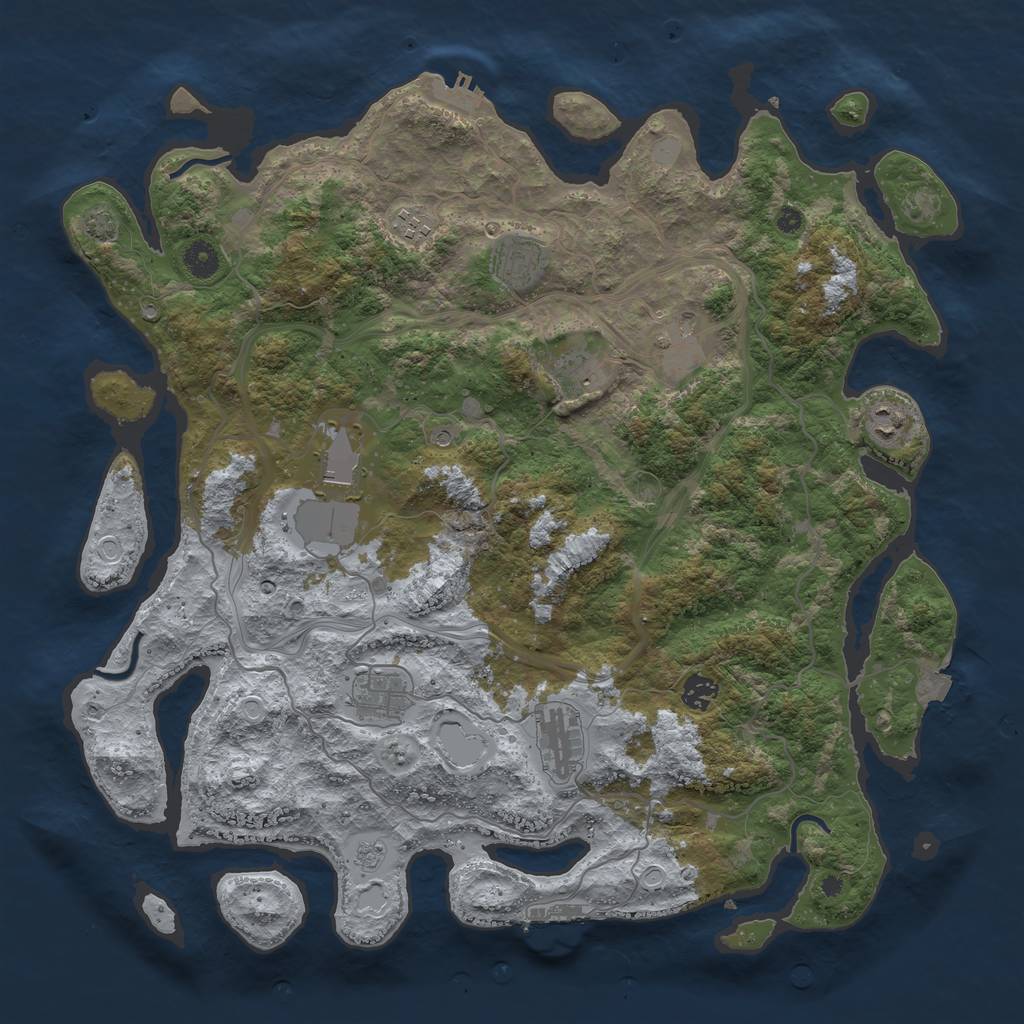 Rust Map: Procedural Map, Size: 4300, Seed: 82827814, 17 Monuments