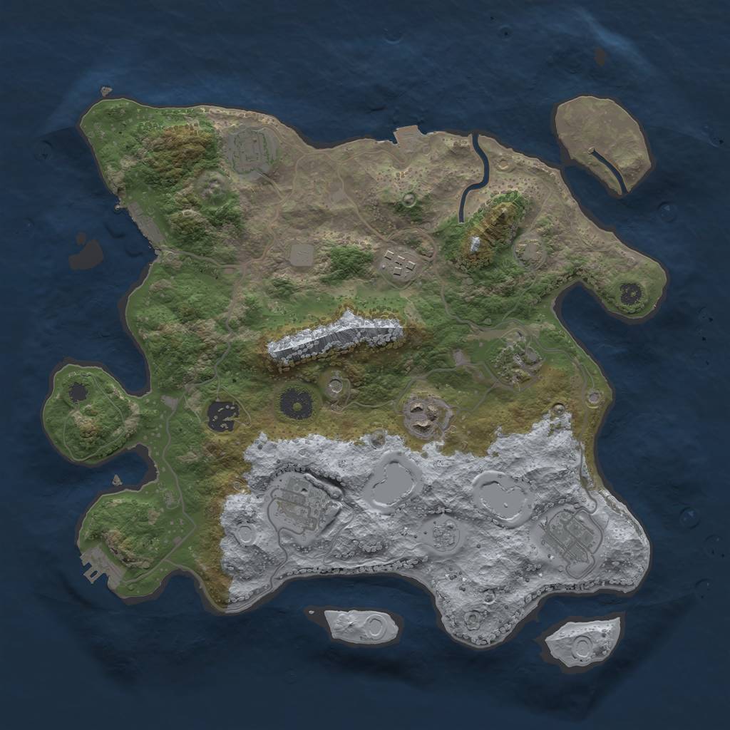 Rust Map: Procedural Map, Size: 3400, Seed: 320392216, 15 Monuments