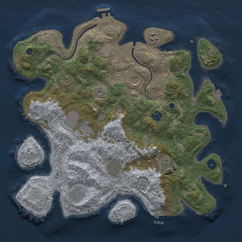 Rust Map: Procedural Map, Size: 3750, Seed: 83743297, 15 Monuments