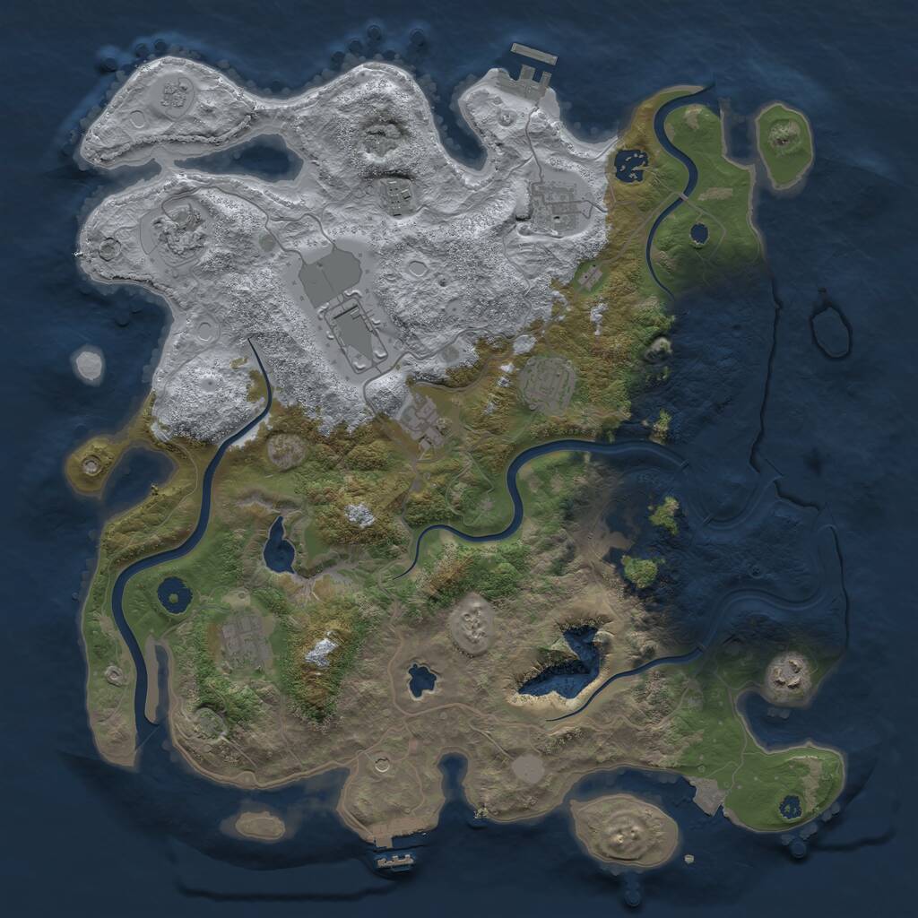Rust Map: Procedural Map, Size: 4000, Seed: 858656320, 16 Monuments