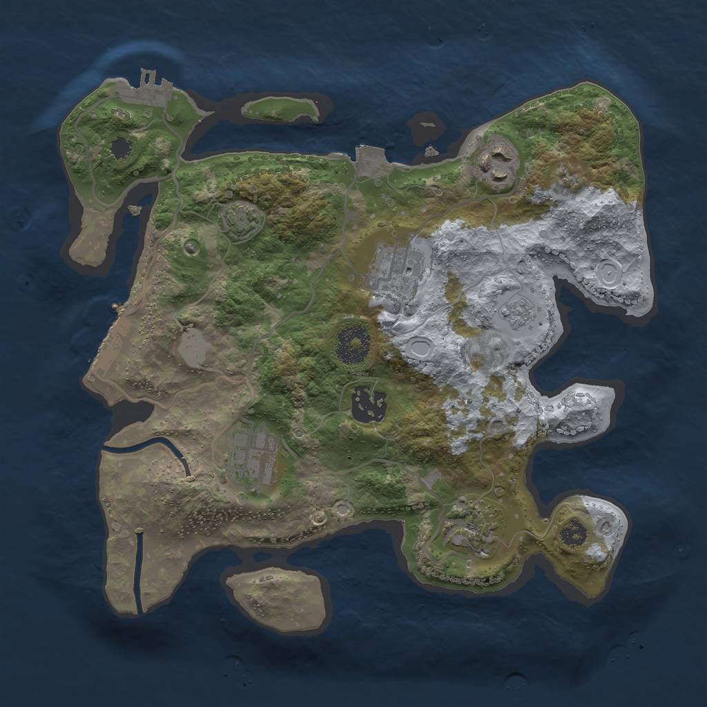 Rust Map: Procedural Map, Size: 2800, Seed: 578169, 12 Monuments