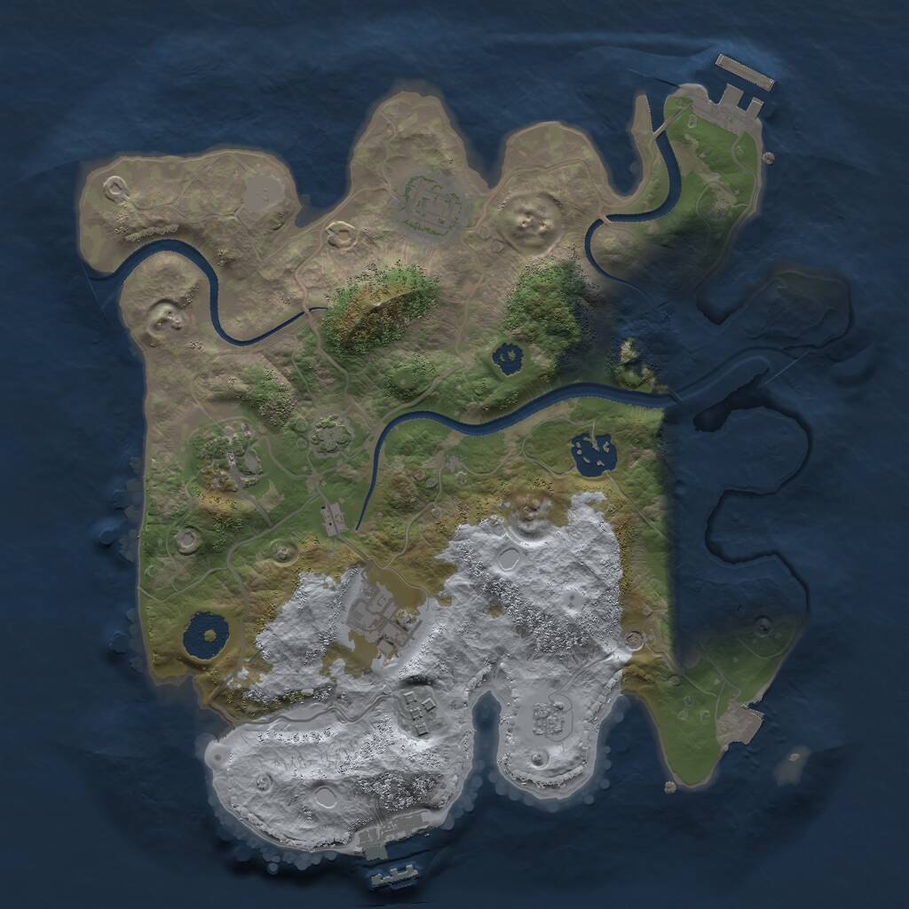 Rust Map: Procedural Map, Size: 3000, Seed: 814199637, 11 Monuments