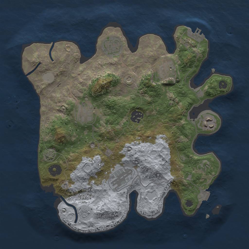 Rust Map: Procedural Map, Size: 3000, Seed: 814199637, 13 Monuments