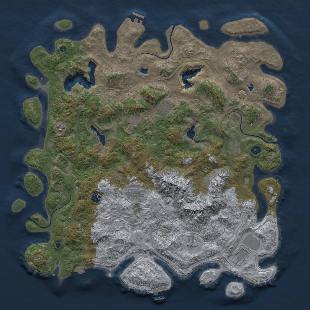 Rust Map: Procedural Map, Size: 5000, Seed: 35194, 15 Monuments