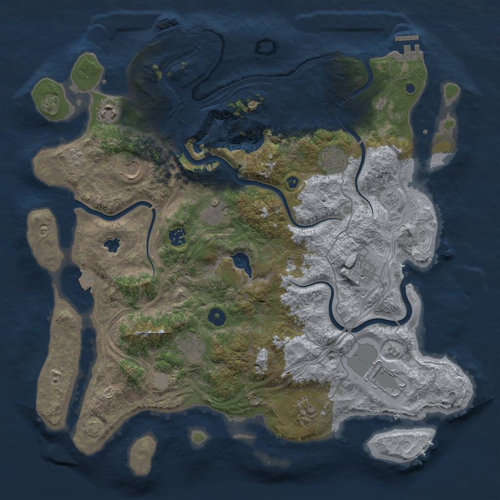 Rust Map: Procedural Map, Size: 4250, Seed: 28331846, 16 Monuments