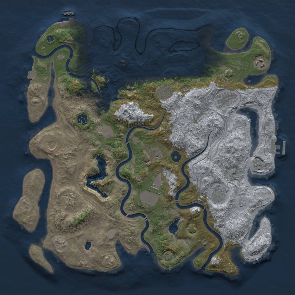 Rust Map: Procedural Map, Size: 4300, Seed: 75695002, 17 Monuments