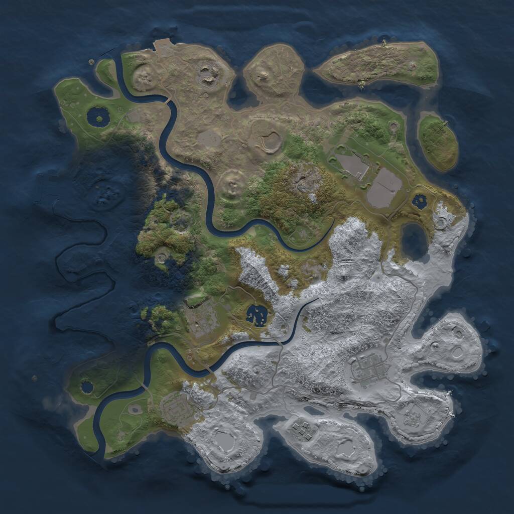 Rust Map: Procedural Map, Size: 3500, Seed: 7175194, 13 Monuments