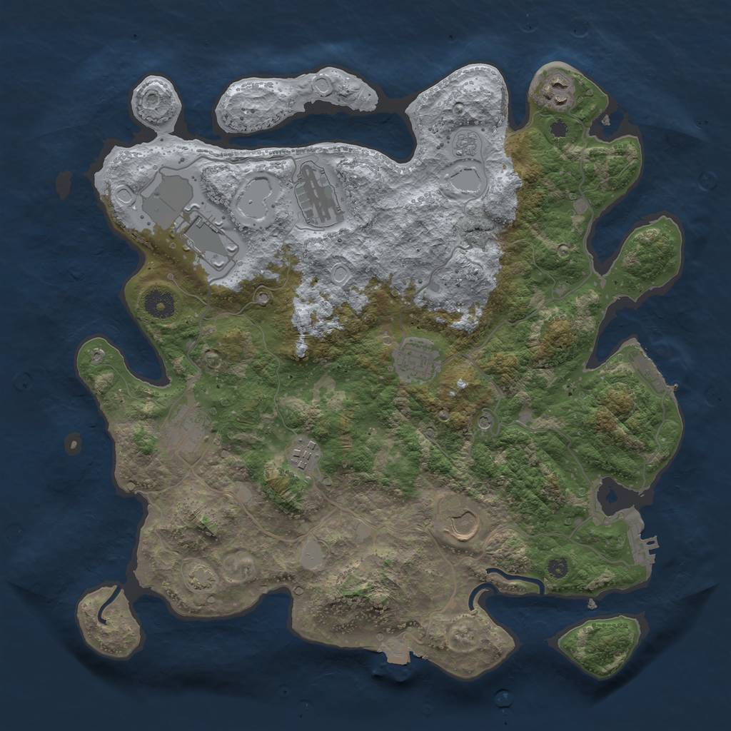 Rust Map: Procedural Map, Size: 3700, Seed: 88659166, 15 Monuments