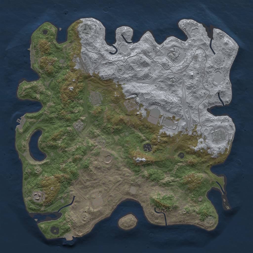 Rust Map: Procedural Map, Size: 4400, Seed: 66593549, 19 Monuments