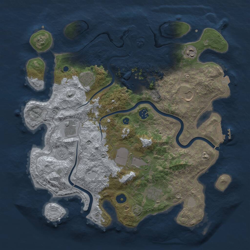 Rust Map: Procedural Map, Size: 3800, Seed: 56939195, 15 Monuments