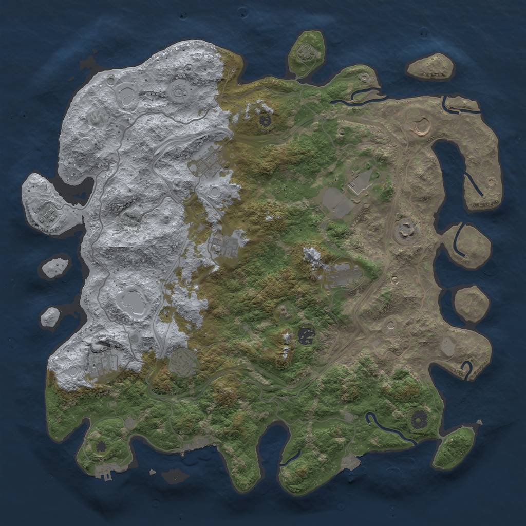 Rust Map: Procedural Map, Size: 4400, Seed: 31871262, 18 Monuments