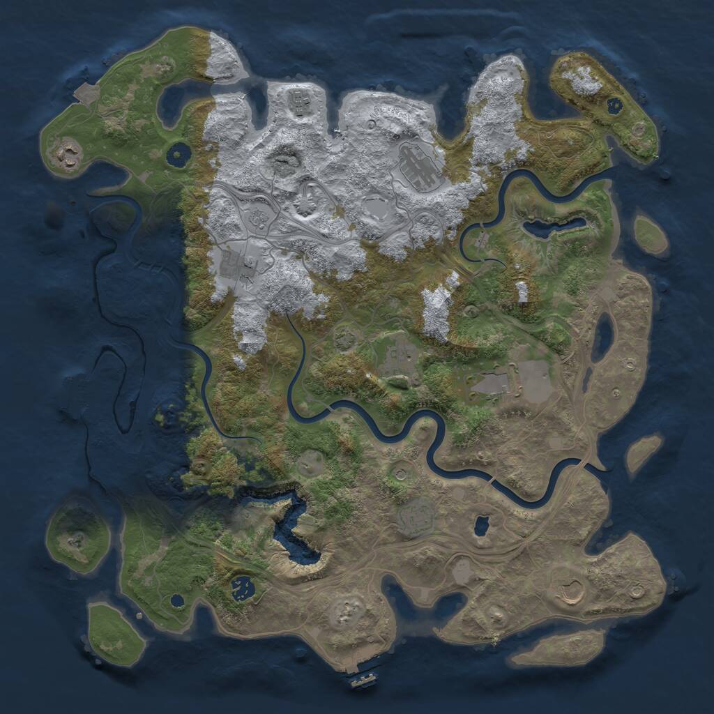 Rust Map: Procedural Map, Size: 4400, Seed: 21586008, 15 Monuments