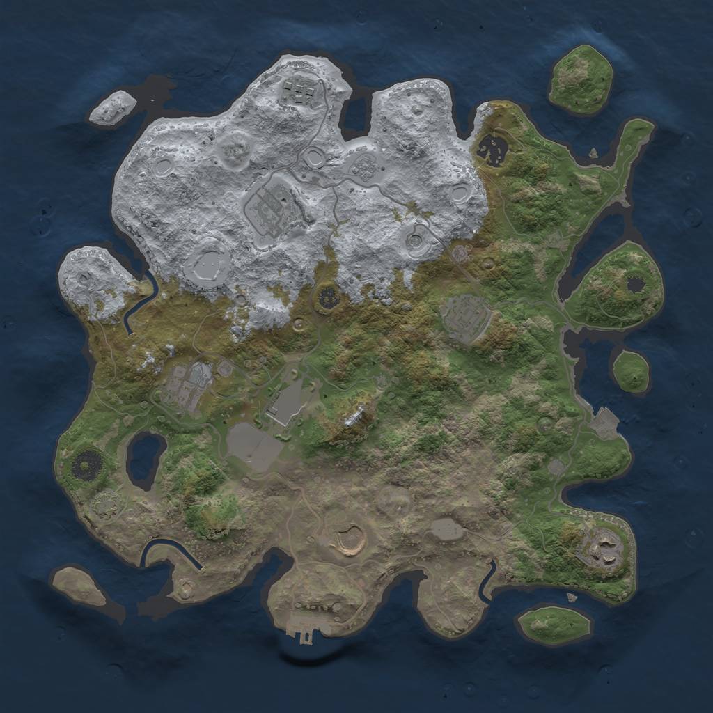 Rust Map: Procedural Map, Size: 3500, Seed: 95026326, 15 Monuments