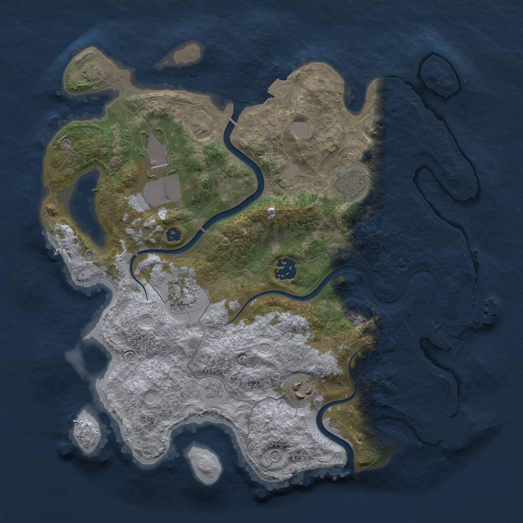 Rust Map: Procedural Map, Size: 3550, Seed: 11232586, 12 Monuments