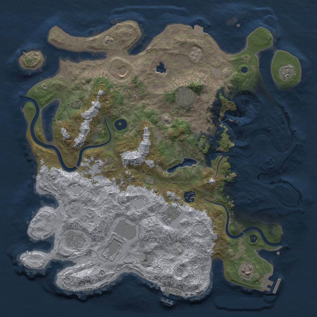 Rust Map: Procedural Map, Size: 4000, Seed: 58742919, 15 Monuments