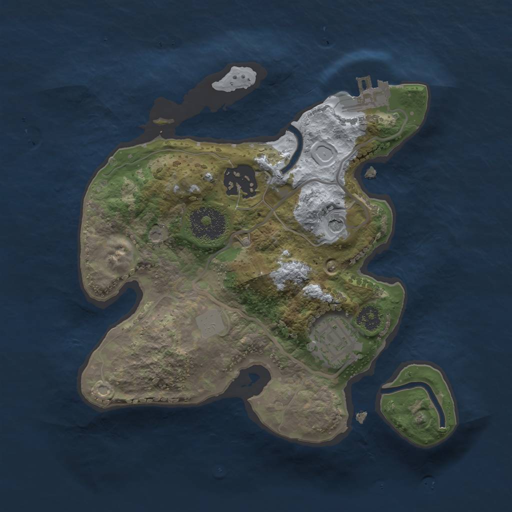 Rust Map: Procedural Map, Size: 2200, Seed: 1231, 7 Monuments