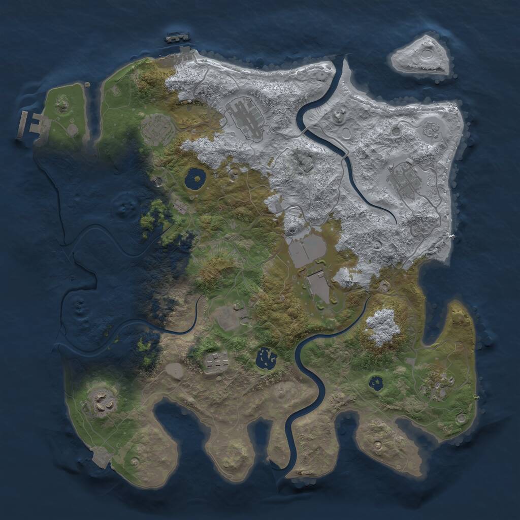 Rust Map: Procedural Map, Size: 3650, Seed: 66979987, 15 Monuments