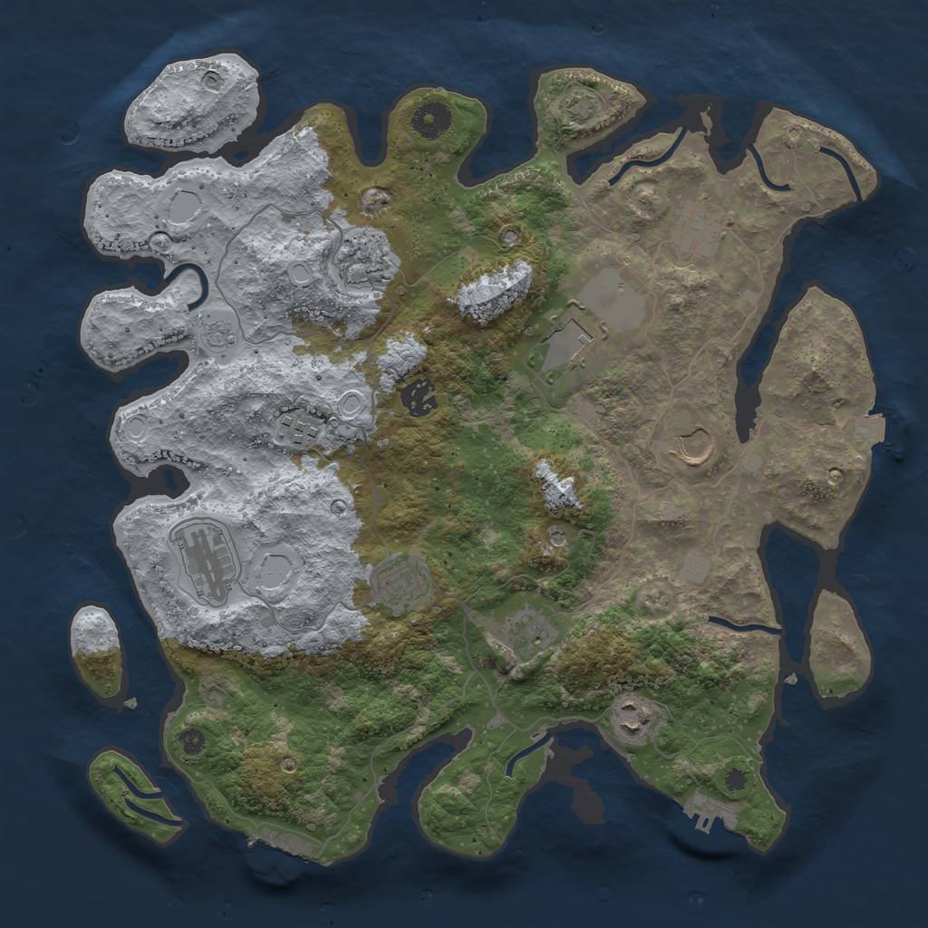 Rust Map: Procedural Map, Size: 3750, Seed: 98020265, 18 Monuments